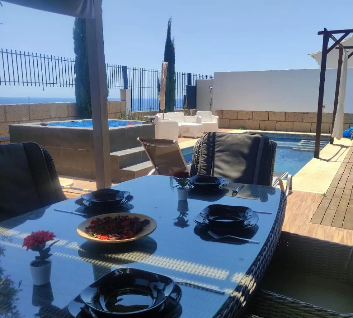 Luxury Villa Sea Views Heated Pool Private Jacuzzi Wifi Bbq Parking Tennis Court Candelaria 0*,  Spain