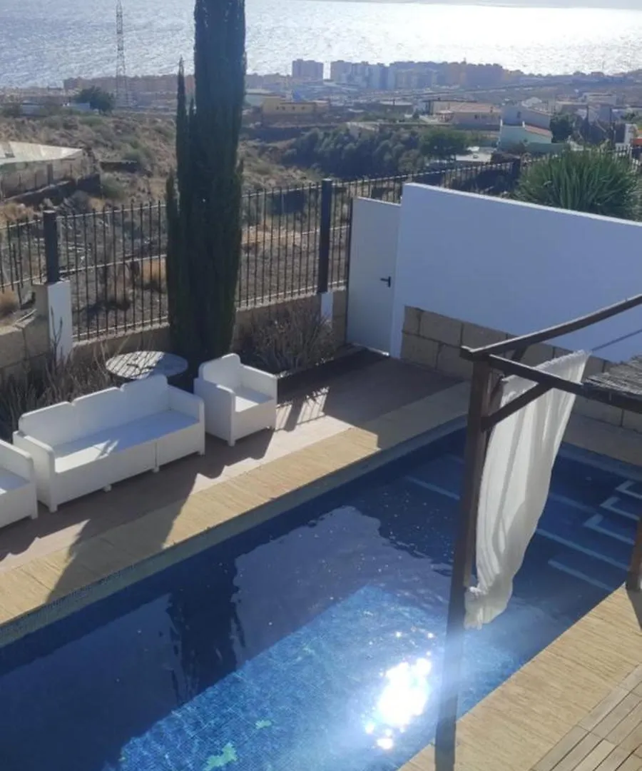 Luxury Villa Sea Views Heated Pool Private Jacuzzi Wifi Bbq Parking Tennis Court Candelaria Spain